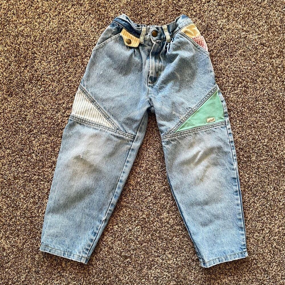 Vintage GUESS patchwork Jeans Little Girl Size 6